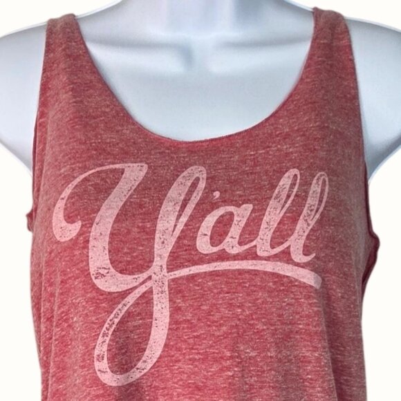 Lady Y'all Heather Pink Sleeveless Racerback Graphic Tank Top Women's SIze Large - Picture 2 of 5